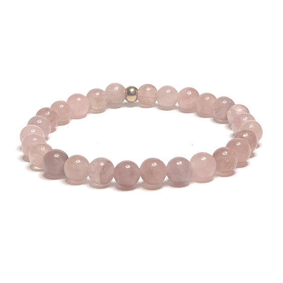 Turmalin-Lachs-Armband elastischer Naturstein, Kugel 6 mm / 16 - 17 cm, Hüter der guten Laune