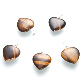 Tigerauge Herzanhänger Naturstein, 2 cm 1 Stück, Stein der Sonne und Erde, bringt Glück und Reichtum