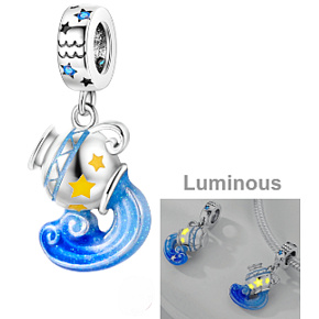 Sterling Silber 925 Luminous - Sternzeichen Wassermann, Armband-Anhänger