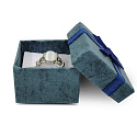 Geschenkbox mit Schmuckschwamm und Schleife, dunkelblau, 4 x 4 x 2,5 cm, 1 Stück