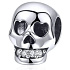 Charm Sterlingsilber 925 Schädel mit Zirkonzähnen, Perle für Armband Halloween