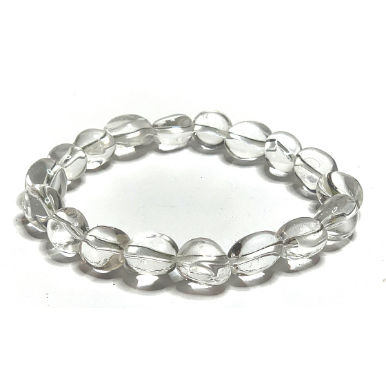 Kristallklares Troml-Armband elastisch Naturstein 19 cm, Stein Steine
