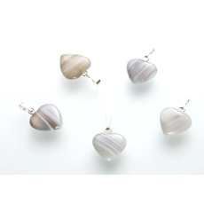 Achat grau Herz-Anhänger Naturstein 15 mm, 1 Stück