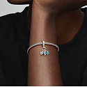 Charm Sterlingsilber 925 Fisch, Meeresschildkröte und Muschel 3-in-1, Anhänger für Meeresarmband