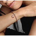 Charms Sterling Silber 925 Love heart opening rose vergoldet, Anhänger für Liebesarmband