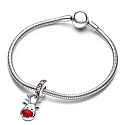 Sterling Silber 925 Red Nose Reindeer - Lass dein Licht leuchten, Weihnachts-Armband-Anhänger