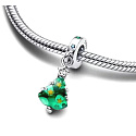Charm Sterling Silber 925 Glitzernder Weihnachtsbaum, Anhänger für Weihnachtsarmband