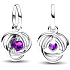 Charme Sterling Silber 925 Violett Ewigkeit Kreis Februar, Anhänger am Armband Symbol