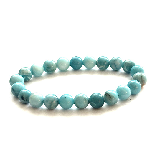 Larimar Armband 8,5mm/16 - 17cm, Liebe, Ruhe, Ausgeglichenheit