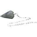 Labradorit Pendel Naturstein 2,5 cm + 18 cm Kette mit Perle, Stein der Wandlung