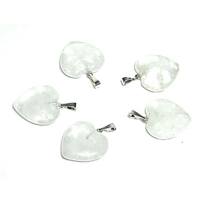 Kristall-Herz-Anhänger Naturstein 20 mm, Stein Steine