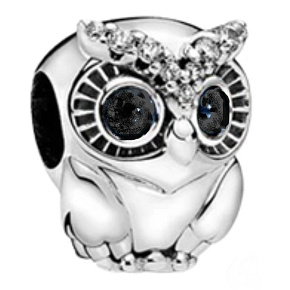 Charme Sterling Silber 925 Wise Owl, Perle auf Armband Tier
