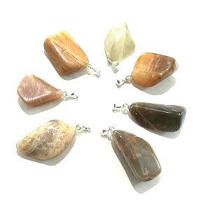 Mondstein Troml Anhänger Naturstein M 3-3,5 cm, AA Qualität, Stein des Schicksals