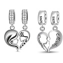 Charm Sterlingsilber 925 Mutterbindung - Mutter und Tochter 2-in-1 Herz, teilbarer Anhänger für Familienarmband