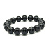 Obsidian-Armband elastischer Naturstein, Kugel 12 mm / 16 - 17 cm, randlos
