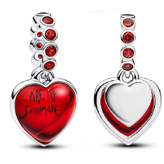 Srdce You Are My Soulmate, 2v1 stříbrný 925 přívěsek na náramek