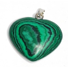 Malachit Herz-Anhänger 2,2 cm 1 Stück, Stein der erfüllten Wünsche