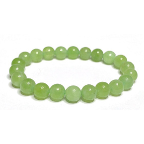 Olivin / Peridot Armband elastischer Naturstein, Kugel 8 mm / 16 - 17 cm, Stein schützt die menschliche Aura