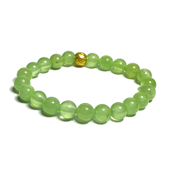 Calcit grün Armband elastisch Naturstein, Kugel 8 mm / 16-17 cm, Intuition Stein