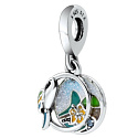 Sterling Silber 925 I Love Brazil - Brasilianischer Strand, 2in1 Reise-Armband-Anhänger
