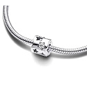 Charms Sterling Silber 925 Glitzernder Stern mit Aussparungen, Clipbead für Armband
