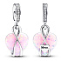 Charms Sterling Silber 925 Opalisierender Herz Anhänger für Mama, Liebesarmband Anhänger