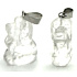 Crystal Dog Anhänger Naturstein, handgeschliffene Figur 1,8 x 2,5 x 8 mm, Stein der Steine