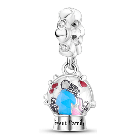 Sterling Silber 925 Süße Familie, Familienarmband-Anhänger