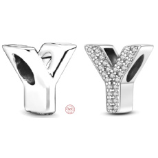 Sterling Silber 925 Alphabet Buchstabe Y, Perle für Armband