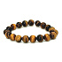 Tigerauge gelb Armband elastisch Naturstein, Kugel 10 mm / 16-17 cm, Stein der Sonne und Erde, bringt Glück und Reichtum