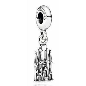 Sterling Silber 925 Barcelona La Sagrada Familia, Reise-Armband-Anhänger