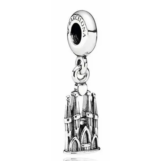Sterling Silber 925 Barcelona La Sagrada Familia, Reise-Armband-Anhänger