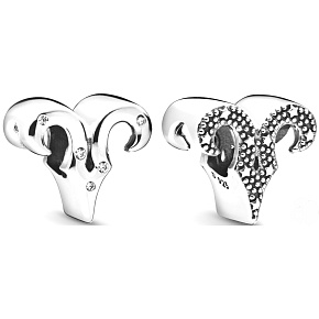 Charm Sterling Silber 925 Sternzeichen Widder Glitzernd, Perle für Armband