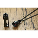 Urnen-Gedenkanhänger, Hohlrohr, wasserdicht, Edelstahl, schwarz 13 mm x 49 mm + 60 cm Kette