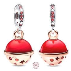 Charm Sterlingsilber 925 Planet Mars, Murano zweifarbiger glitzernder Anhänger für Armband Weltraum Charm Sterlingsilber 925 Planet Mars, Murano zweifarbiger glitzernder Anhänger für Armband Weltraum