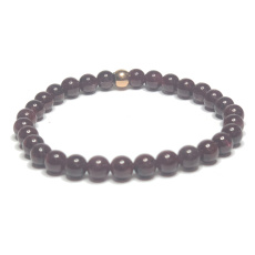 Granat-Armband elastisch Naturstein, Kugel 6 mm / 16 - 17 cm, Stein des Feuers, der Liebe