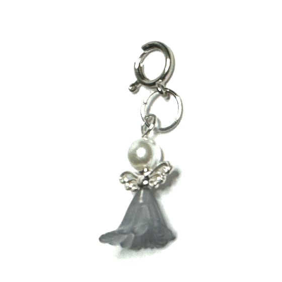 Engel tanzender Anhänger mit Flügeln grauer Rock 14 x 24 mm 1 Stück