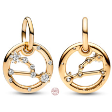 Charms Sterling Silber 925 vergoldet Sternzeichen Stier, Armband Anhänger