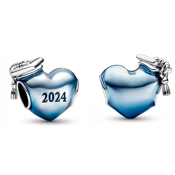 Charme Sterling Silber 925 Graduierung Blau Graduierung Herz 2024, Graduierung Armband Bead