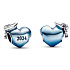 Charme Sterling Silber 925 Graduierung Blau Graduierung Herz 2024, Graduierung Armband Bead