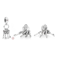 Charms Sterling Silber 925 Schlüssel zur Liebe 4in1, Liebesarmband Anhänger