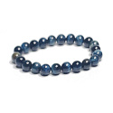 Tigerauge dunkelblau grau elastischer Naturstein, 8 mm / 16-17 cm, Stein der Sonne und Erde, bringt Glück und Reichtum