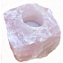 Rosenquarz-Kerzenleuchter roher Naturstein 110 x 110 x 60 mm 1 Stück, Stein der Liebe