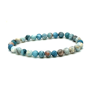 Larimar-Armband elastischer Naturstein, Kugel 6 mm / 16 - 17 cm, Stein des mythischen Atlantis
