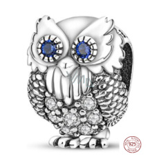Charms Sterling Silber 925 Eule - Eule, Weisheit, Wissenschaft, Wissen, Perle am Armband Tier Charms Sterling Silber 925 Eule - Eule, Weisheit, Wissenschaft, Wissen, Perle am Armband Tier