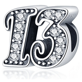 Charme Sterling Silber 925 13 Jahrestag, Perle auf Armband