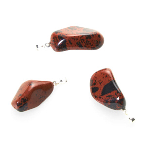 Obsidian Moka Troml Anhänger Naturstein M, ca. 3 cm, Stein des Heils