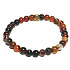 Sardonyx-Armband elastischer Naturstein, Kugel 6 mm / 16-17 cm, Stein des Glücks und der Lebenskraft