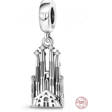 Sterling Silber 925 Barcelona La Sagrada Familia, Reise-Armband-Anhänger