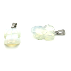 Opalit Frosch für Glücksanhänger Kunststein ca. 20 x 15 mm, Stein der Wünsche und der Hoffnung